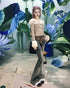 Vintage Washed Strap Denim Pants